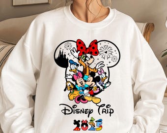 Sudadera de viaje de Disney 2025, sudadera con capucha de vacaciones familiares de Mickey y Minnie, camiseta de personajes de Disney, ropa infantil de Disney, regalo de vacaciones de Disney