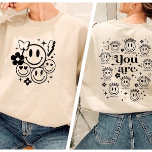 Self Love Sweatshirt, Sie sind genug Sweatshirt, Positive Vibes Hoodie, starke Frau Sweatshirt, Geschenk für sie, motivierend Rundhalsausschnitt