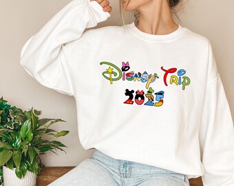 Disney Trip 2025 Familienurlaub Sweatshirt, Mickey Minnie und Freunde Park Hoodie, Magische Disney World Disneyland Gruppen Shirts