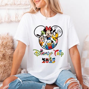 Disney Trip 2025 Shirt, Disneyland Shirts, Mickey and Minnie Ear Tshirt, Disney Family Matching Shirt, Mickey and Friends Gift Tee