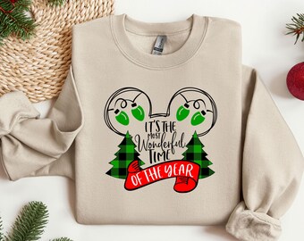 Es la época más maravillosa del año, sudadera navideña, suéter navideño de Disney, regalo de Navidad, vacaciones navideñas familiares
