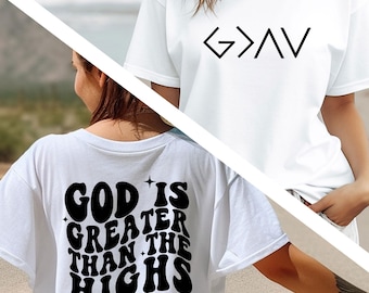 God is Greater Shirt, Jesus T-shirt, GDAV Christian Tee, Clothing