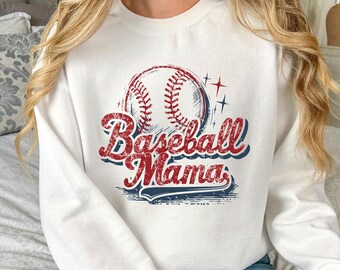 Baseball Mama Vintage Sweatshirt, Mother's Day Gift, Retro Softball Hoodie, Game Day Shirt, Softball Team Sweatshirt, Family Baseball Shirt