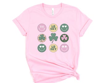 St Patrick's Day Shirt, Four Leaf Clover T-Shirt, Lucky Shirt, Irish Woman Gift Shirt, St Patrick Positive Vibes Shirt, Gift for her