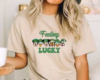 Feeling Lucky Shirt, St. Patrick's Day Disney Tshirt, Mickey and Friends Irish Shirt, Clover Shirt, Shamrock Shirt, Disneyland Trip Shirt