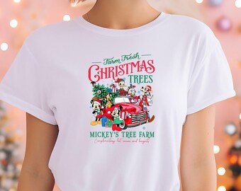 Fresh Farm Shirt, Mickey and Friends Christmas Tee, Christmas Tshirt, Christmas Trees, Mickey's Tree Farm, Disneyland  Tour, Family Vacation