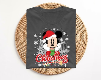 Disney Christmas Shirt, Christmas Party Gift, Christmas Mickey and Minnie T-Shirt, Mickey’s Very Merry Christmas Tee, Gift for her