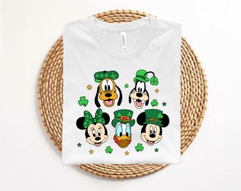 Mickey and Friends St Patrick Shirt, St. Patrick's Day Disney Tshirt, Irish Gift Tee, Clover Shirt, Shamrock Shirt, Gift for her