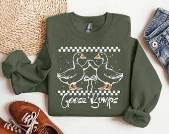 Goose Bumps Sweatshirts, Funny Sweatshirts, Unisex Goose Hoodie, Animal Lover Crewneck, Gift for her, Silly Goose Shirt, Birthday Gift