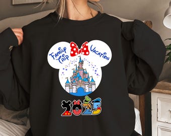 Disney Familie Reise Urlaub Sweatshirt, Mickey Minnie Hoodie, Disney Schloss 2025 Shirt, Disney Urlaub Geschenk, Familienurlaub Hoodie