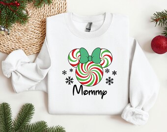 Disney Christmas Candy Sweatshirt, Daddy Mommy Sweatshirt, Mickey and Minnie Christmas Hoodie, Christmas Family Matching Crewneck
