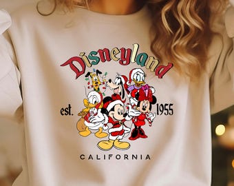 Disneyland Est 1955 Kalifornien Sweatshirt, Disney Weihnachten, Mickey und Freunde Weihnachten, Weihnachten Familie Passendes T-Shirt, Familie Weihnachtsurlaub