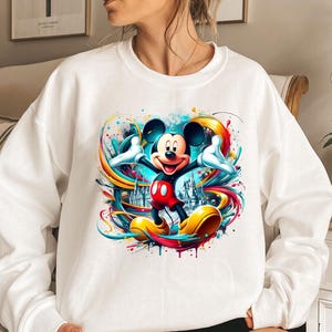Mickey Mouse Theme Park Hoodie, Disney Fan Sweatshirt, Colorful Vacation Crewneck, Cute Mickey Gift for Kids, Disneyland Trip Shirt