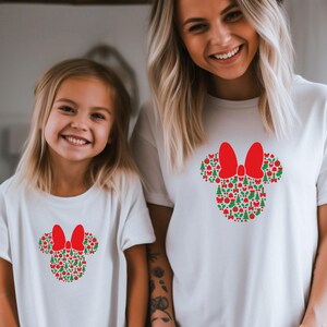 Disney Christmas Shirt, Mickey and Minnie Ear Tee, Disneyworld Vacation, Disnayland Tour Shirt, Family Matching Shirt, Christmas Gift