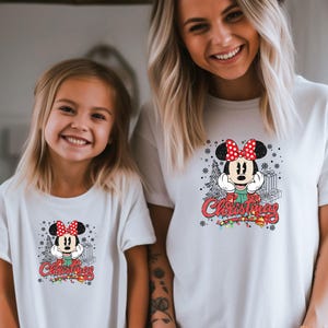 Retro Minnie Christmas Shirt, Disney Christmas Shirt, Disnayland Tour Shirt, Family Matching Shirt, Christmas Gift, Vacation T-Shirt