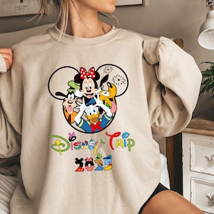 Minnie & Friends Disney Trip Hoodie 2025, Donald Goofy Pluto Sweatshirt, Disneyland Family Shirt, Magical Group Vacation Outfit