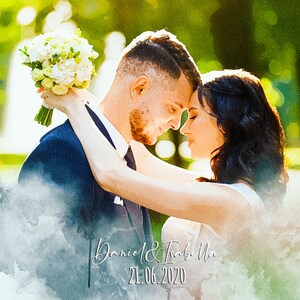 Watercolor Couple Portrait from Photo, Custom Wedding Anniversary Gift for Wife Husband Parents, Engagement Gift for Friend, Unique Wall Art