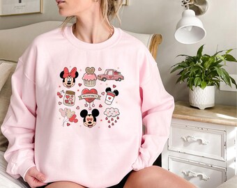 Moletom Dia dos Namorados, Moletom Mickey e Minnie Lover, Moletom Disneylândia Combinando, Gola Redonda Cute Lover, Presente para ela