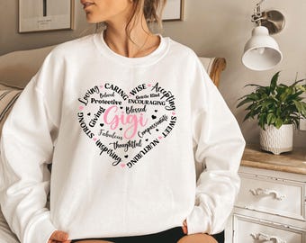 Sudadera Gigi, regalo del día de la madre, regalo de cumpleaños para la abuela, sudadera de la abuela, regalo de la nueva abuela, sudadera con cuello redondo para la abuela, regalo para ella