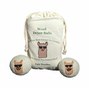 Epic Woolies Dryer Balls - XL 6 Pack  - Reusable & Eco-Friendly - Natural Laundry Fabric Softener