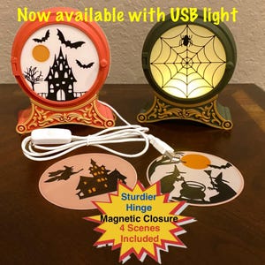 Halloween Tea Light Display + 4 different Halloween scenes - 3D printed Halloween Decoration - LED Tea Light or USB light with switch