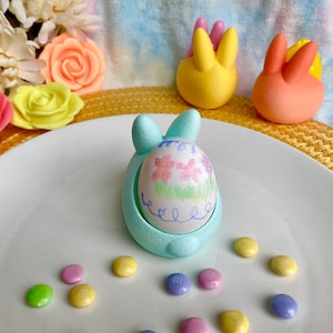 Easter Bunny Egg Holder Tealight Holder, Plastic Easter Bunny Decoration, Modern Cute Spring Home Decor Gift Table Decoration