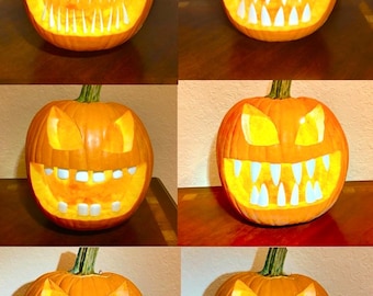 Witzige Zähne für Halloween Kürbisse Jack-o-Lanterns - 3D gedruckte Halloween Dekoration für geschnitzte Kürbisse