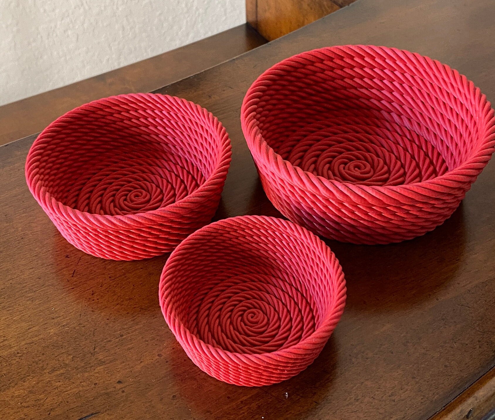 Memory Rope Bowl Rope Bowl - Set of 3 Nesting Plastic Bowls Decorative Home Decor - Etsy