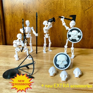 Poseable Skeleton Army - 4 figures + accessories - from the designer of Dummy 13