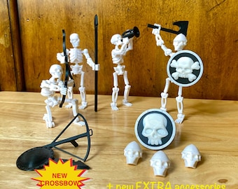 Poseable Skeleton Army - 4 figures + accessories - from the designer of Dummy 13