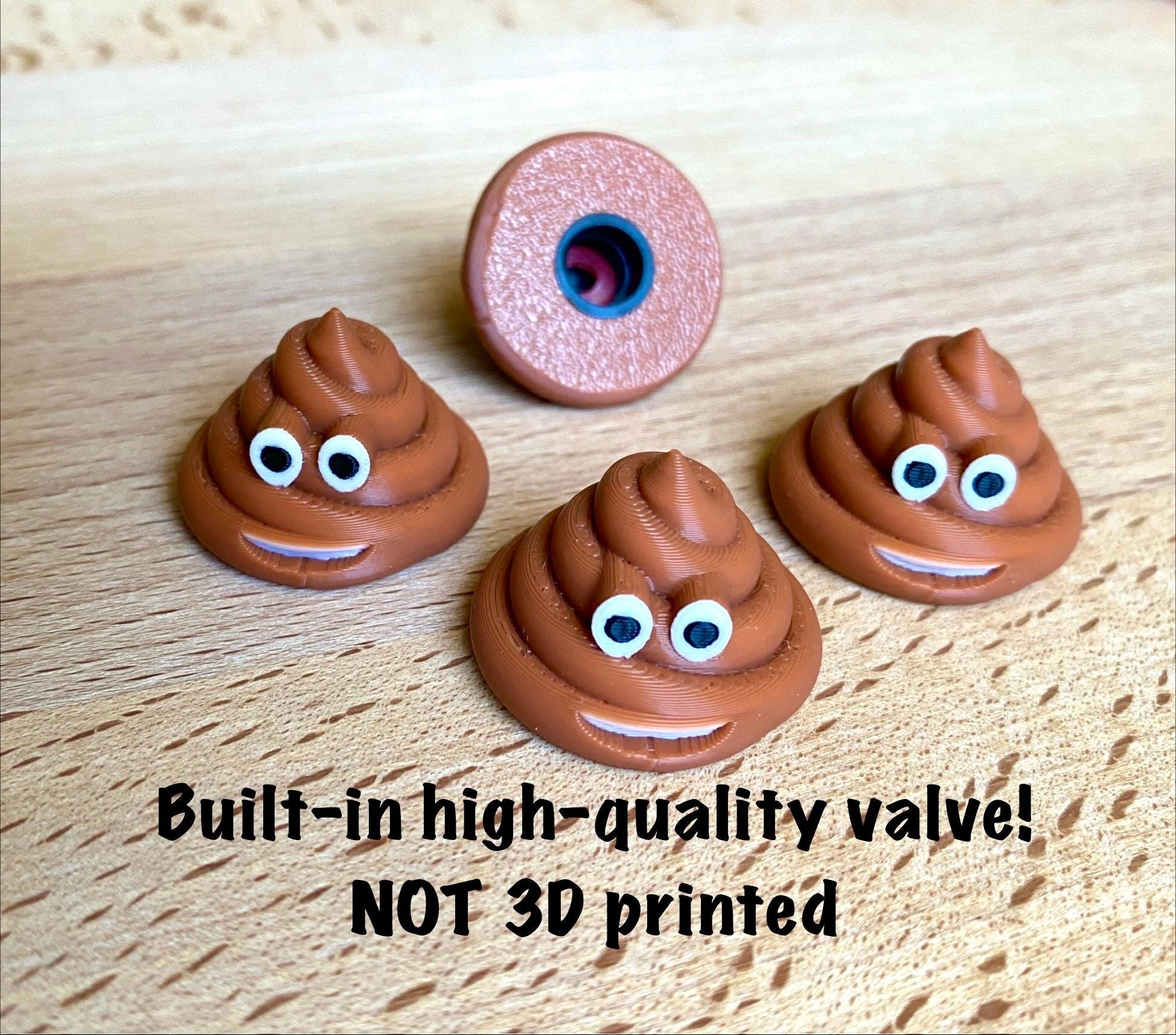 Tire Valve Caps (set of 4) - Poop Emoji Valve Stem Cap 3D Printed Poop ...