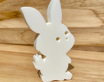 Osterhase stehende Figur, süße Frühlingsgeschenkdekoration, Osterhasenstatue, Hauptakzent-Osterkorbfüller, Eiersuche, Kindergeschenkidee