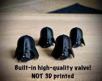 Däckventilhattar (set om 4) - Ventilhatt med rymdskurkhuvud 3D-utskriven Darth Vader-ventilhatt monterad med Schrader- eller Presta-ventil