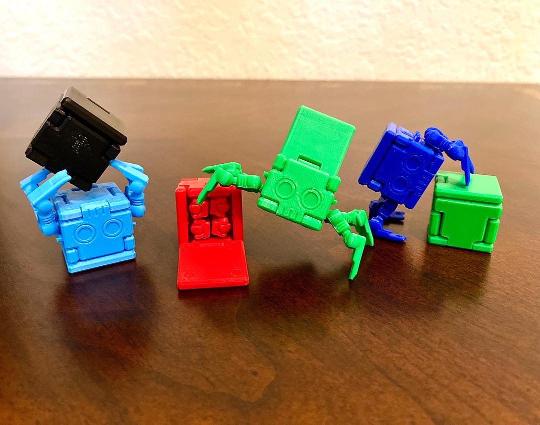 Transforming Little Cube Guy ABS Gadget 3D Printed Transforming Desk ...