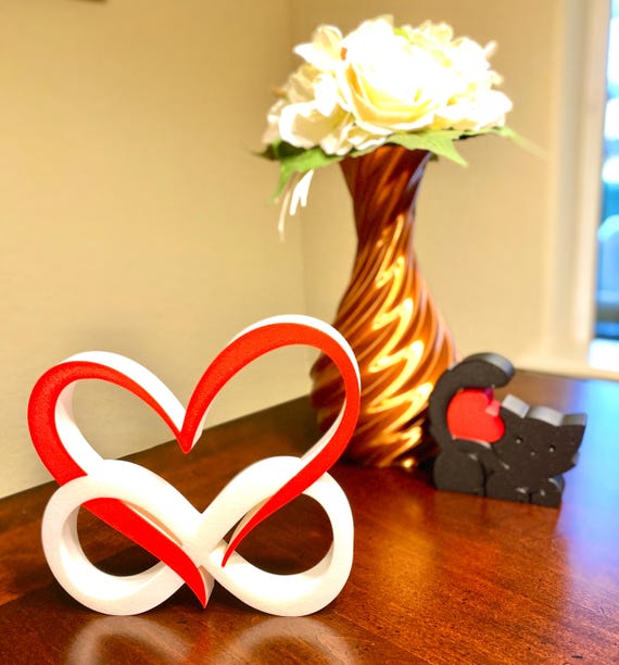 Hearts With Infinity Sign Statue Valentines Day Decor Love Sign