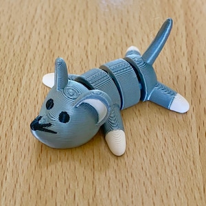 Mouse Flexi Articulated Animal - Baby Mouse Flexi Tiny 3D Printed Fidget Toy Mini Pocket Pets Sensory Toy - Gifts for Kids or Adults