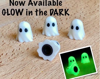 Tapones para válvulas de neumáticos (juego de 4) - Tapón de vástago de válvula Ghost que brilla en la oscuridad. Tapón de vástago de válvula Ghost impreso en 3D. Ensamblado con válvula Schrader o Presta.