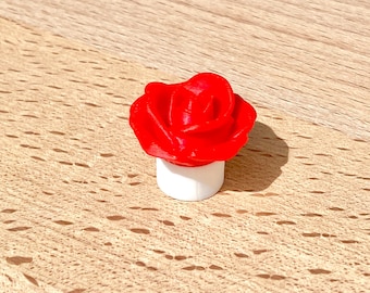 Tire Valve Caps - Rose Flower Valve Stem Cap (Set of 4) Premium! 3D printed Red Rose Flower Valve Stem Cap Assembled with Schrader valve