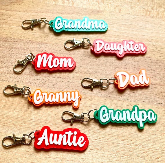 Mom Dad Daughter Aunt Grandma Grandpa 3D Printed