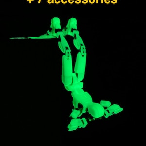 Dummy 13 GLOW in the dark MAGNETIC Dummy 13 With 20 or 14 magnets + 7 accessories - Posable Action Figure Articulated Mannequin