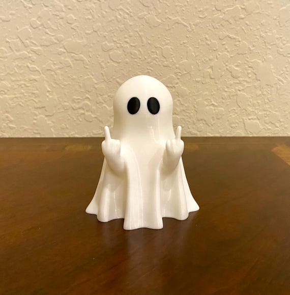 Funny Middle Finger Ghost - Sassy Flipping off Ghost Figurine