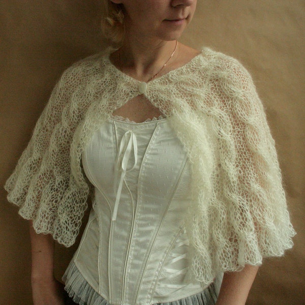 SALE till 29th of Oct---Ivory Bride capelet, wrap, shawl-size S-M