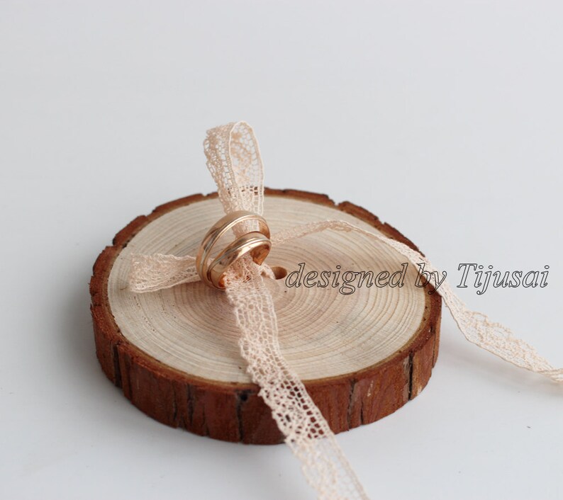 Ring bearer wood slice-wedding ring holder ready to ship