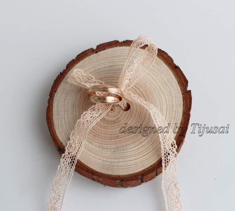 Ring bearer wood slice-wedding ring holder ready to ship