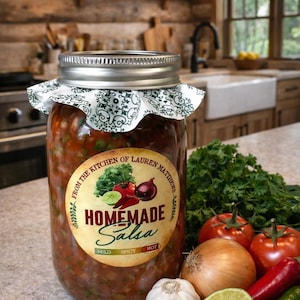 WATERPROOF Salsa Stickers, Mild Salsa Labels, Homemade Salsa labels, Salsa Canning Labels, Salsa Mason Jar stickers, personalized labels