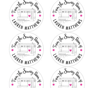 Made with Love labels, Personalized Sewing Stickers, From the sewing room of Labels, Homemade by Gift Stickers, sewing machine Labels