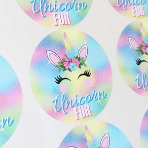 Unicorn Stickers,Unicorn Birthday party,Unicorn Fur,Cotton Candy,Unicorn Hair,Personalizaed stickers,Rainbow Unicorn,unicorn favors