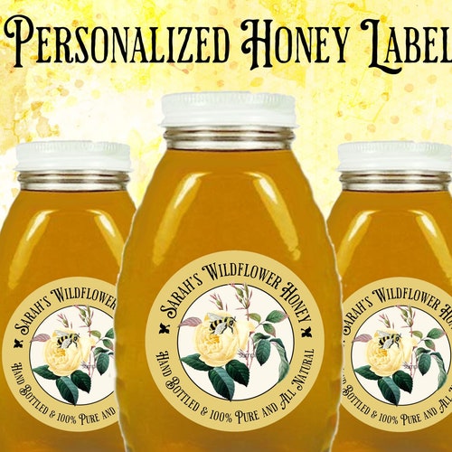 Wildflower Honey Jar Labels Personalized Honey Jar Stickers Etsy