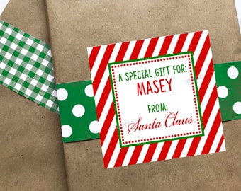 Christmas Gift Labels, Signed by Santa Labels, Santa Christmas Stickers, North Pole Special Delivery stickers, Gift from santa Claus, kids
