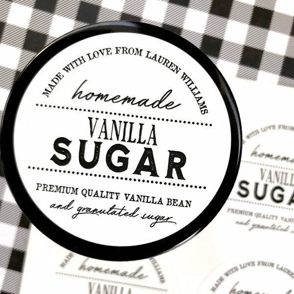 WATERPROOF Vanilla Sugar Labels, Homemade Vanilla sugar labels, Vanilla Sugar for baking, bottle labels, jar labels